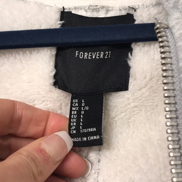 Grey Fleece Lined Zip Up Hoodie - Picture 6 of 8